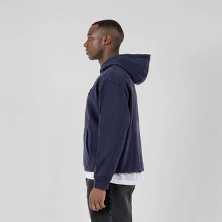 ST95 Alcantara Patch Back Hoodie Navy - Parasol Store