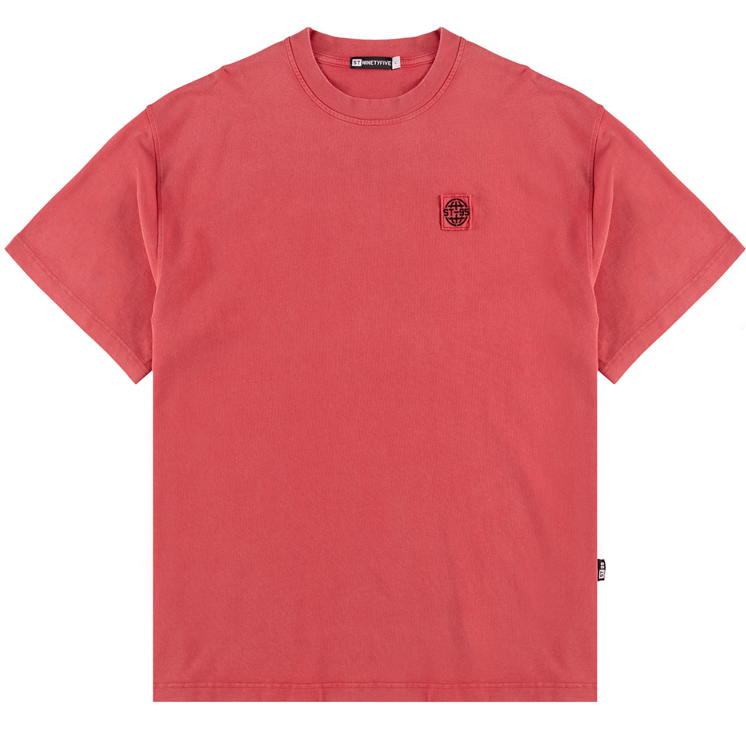 ST95 Urano Patch Oversized SS T-shirt Washed Red - Parasol Store