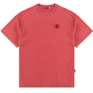 ST95 Urano Patch Oversized SS T-shirt Washed Red - Parasol Store