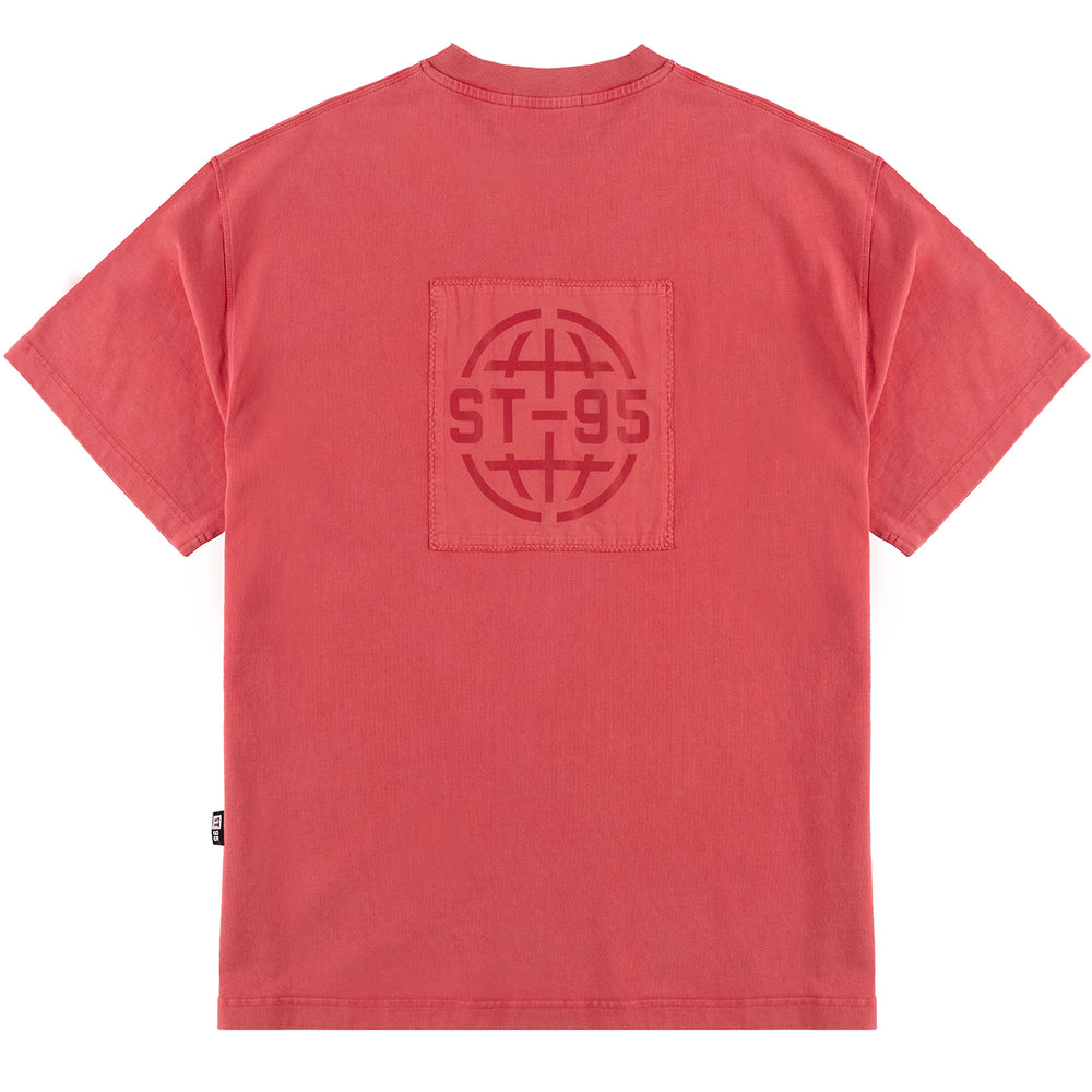 ST95 Urano Patch Oversized SS T-shirt Washed Red - Parasol Store