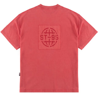 ST95 Urano Patch Oversized SS T-shirt Washed Red - Parasol Store