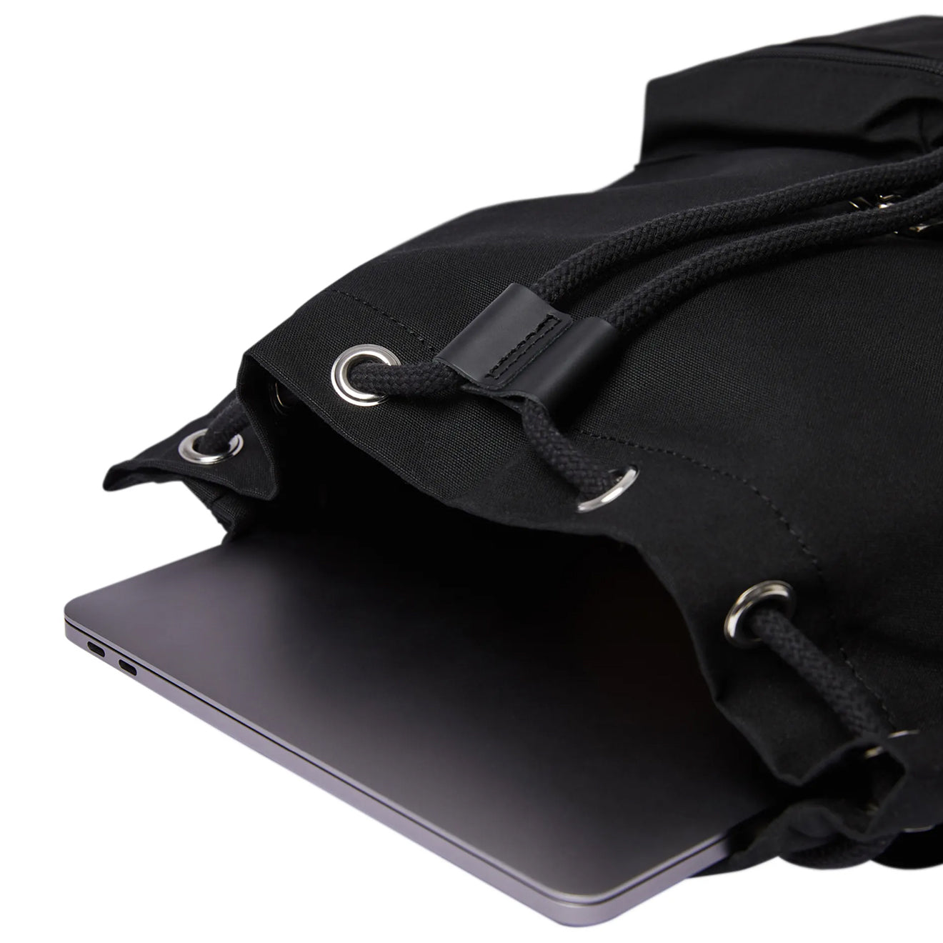 Sandqvist Roald Bag Black with Black Leather - Parasol Store