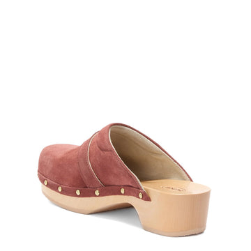 Scholl Pescura Clog 50 Wood Sandals Brick Red - Parasol Store