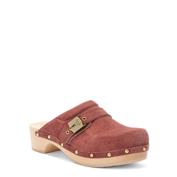 Scholl Pescura Clog 50 Wood Sandals Brick Red - Parasol Store