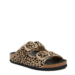 Scholl Womens Noelle Cork Sandals Leopard