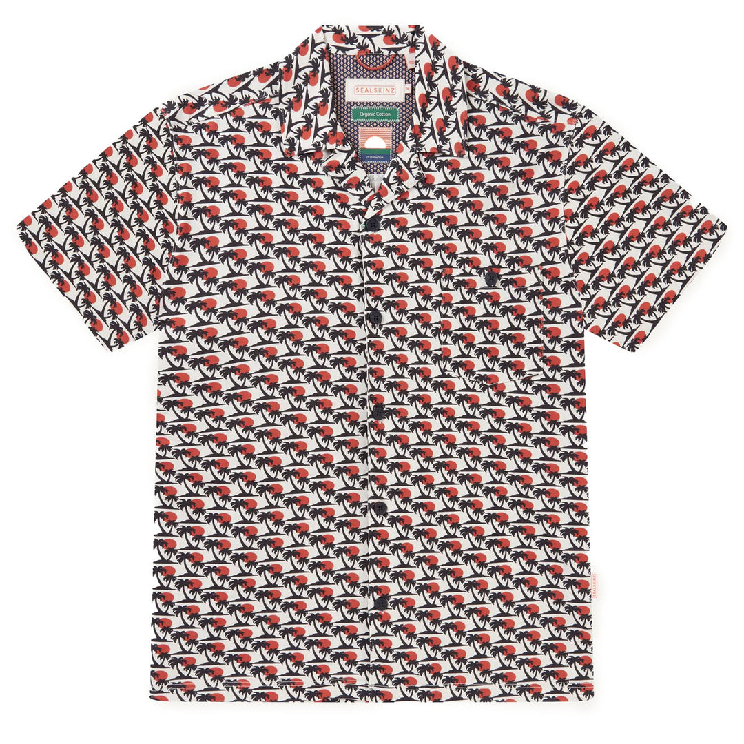 Sealskinz Bexwell UV Protection SS Jersey Palm Print Shirt Navy - Parasol Store