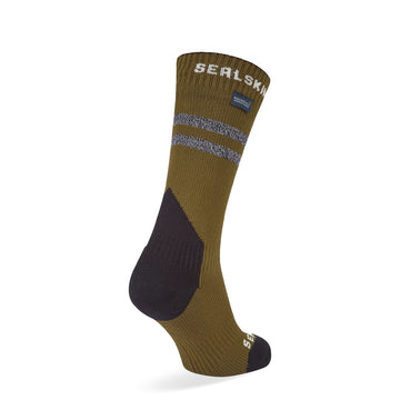 Sealskinz Runton Waterproof Cold Weather Mid Length Sock with Hydrostop Olive - Parasol Store