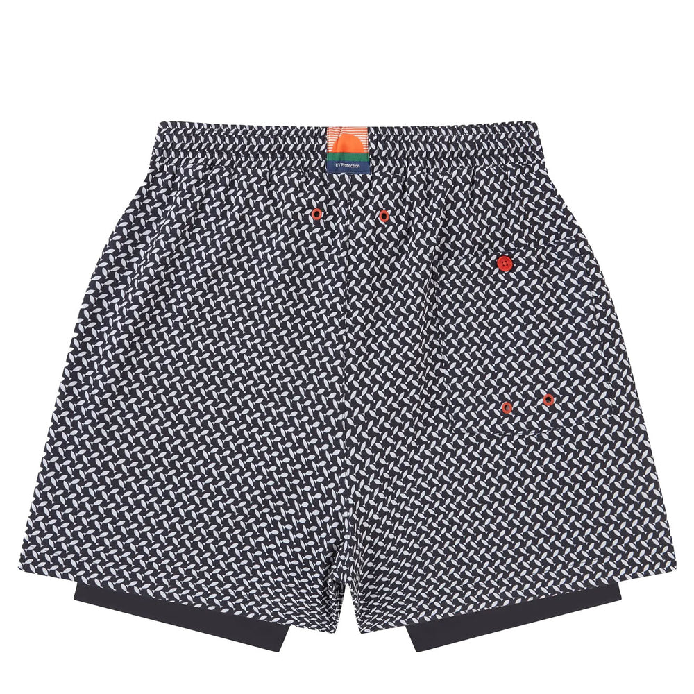 Sealskinz Southwood Quick Dry Fish Print Swim short Navy - Parasol Store