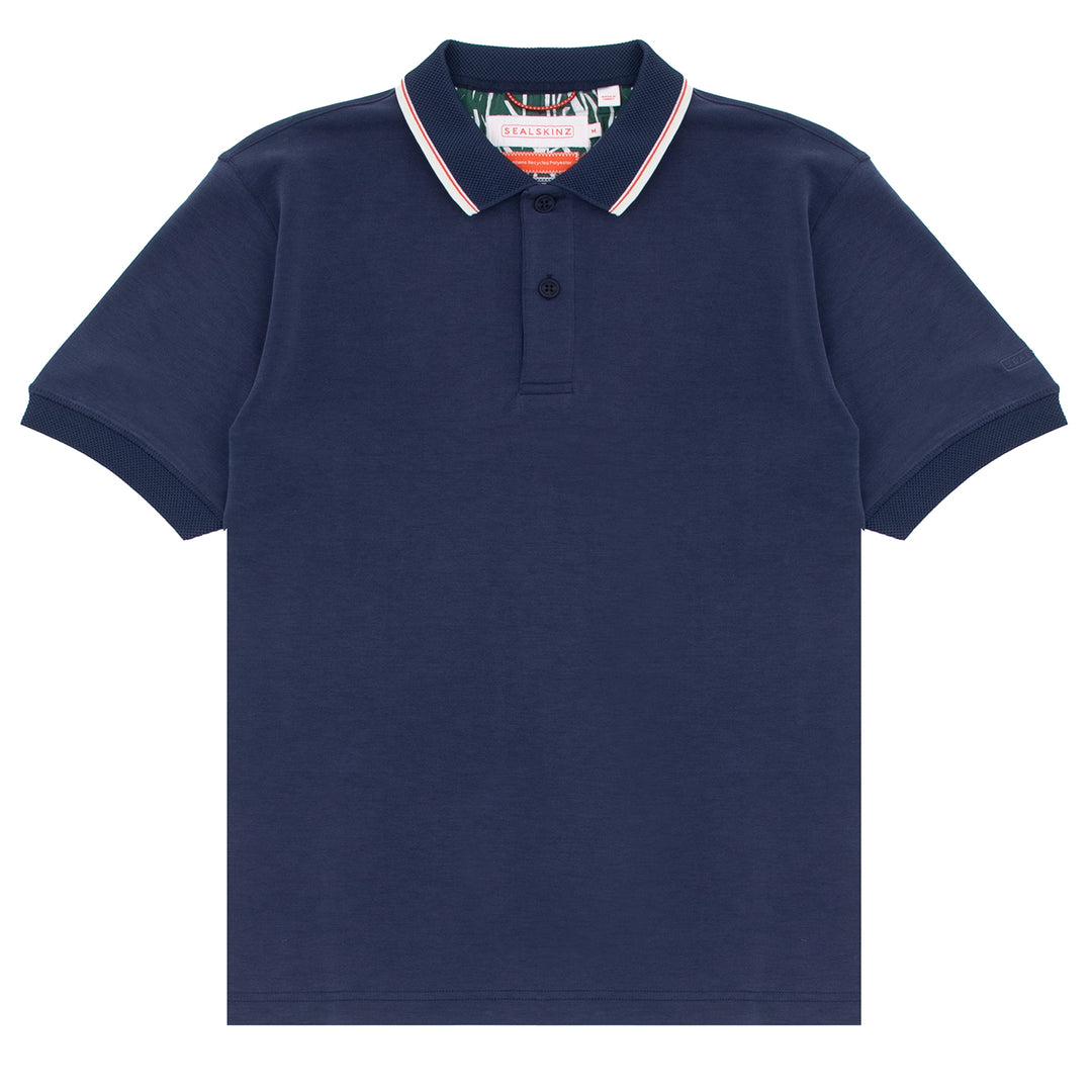 Sealskinz Stalham Polynosic Tipped Collar Polo Shirt Navy - Parasol Store