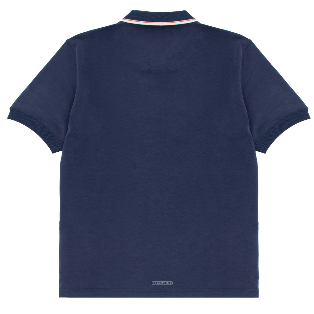 Sealskinz Stalham Polynosic Tipped Collar Polo Shirt Navy - Parasol Store