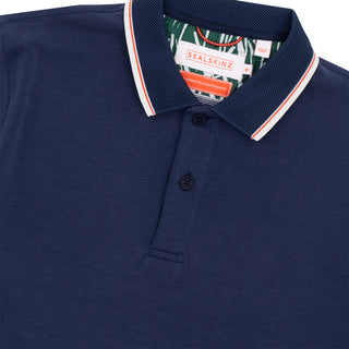 Sealskinz Stalham Polynosic Tipped Collar Polo Shirt Navy - Parasol Store