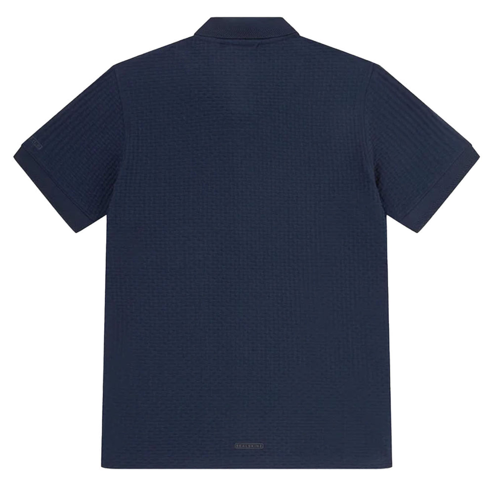 Sealskinz Stokesby SS Button Through Jacquard Polo Shirt Navy - Parasol Store