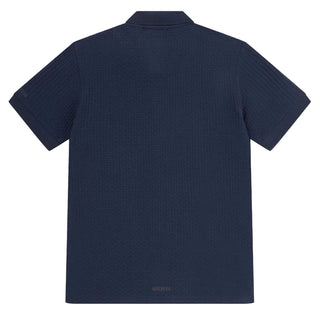 Sealskinz Stokesby SS Button Through Jacquard Polo Shirt Navy - Parasol Store