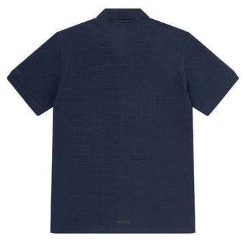 Sealskinz Stokesby SS Button Through Jacquard Polo Shirt Navy - Parasol Store