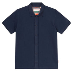 Sealskinz Stokesby SS Button Through Jacquard Polo Shirt Navy - Parasol Store