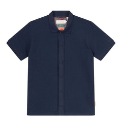 Sealskinz Stokesby SS Button Through Jacquard Polo Shirt Navy