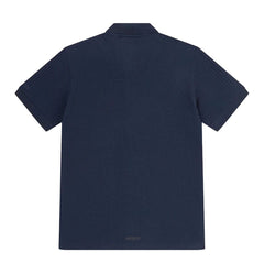 Sealskinz Stokesby SS Button Through Jacquard Polo Shirt Navy