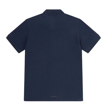Sealskinz Stokesby SS Button Through Jacquard Polo Shirt Navy