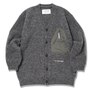 And Wander Shetland Wool Cardigan Gray And Wander
