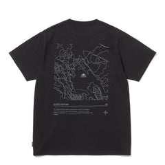 Snow Peak HQ Topographic Map T-Shirt Black