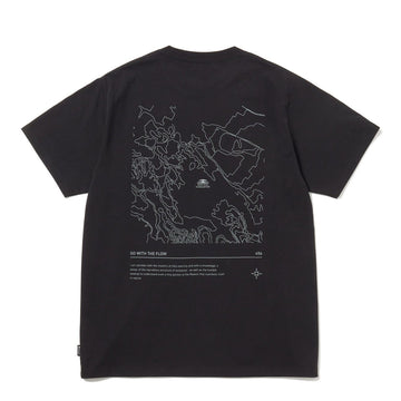 Snow Peak HQ Topographic Map T-Shirt Black