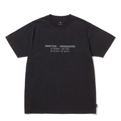 Snow Peak HQ Topographic Map T-Shirt Black