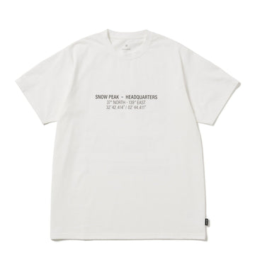 Snow Peak HQ Topographic Map T-Shirt Off White