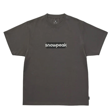 Snow Peak Reflective Typography T-Shirt Charcoal