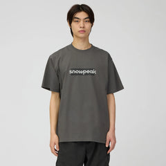 Snow Peak Reflective Typography T-Shirt Charcoal