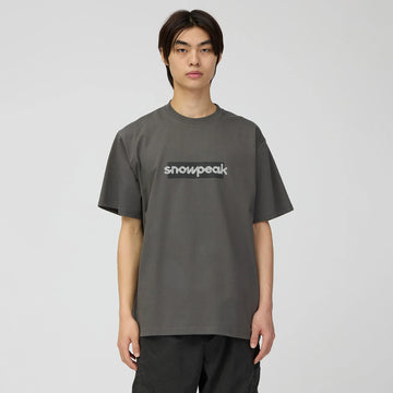 Snow Peak Reflective Typography T-Shirt Charcoal