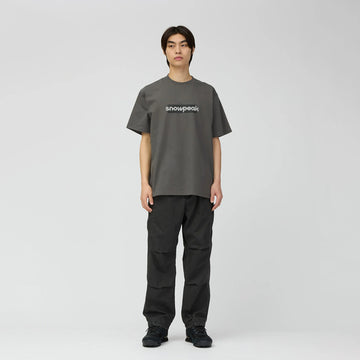 Snow Peak Reflective Typography T-Shirt Charcoal