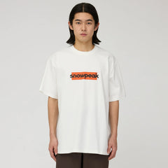 Snow Peak Reflective Typography T-Shirt Off White