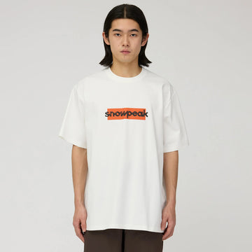 Snow Peak Reflective Typography T-Shirt Off White