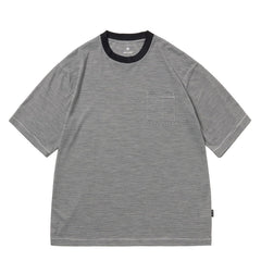 Snow Peak Summer Wool Stripe T-Shirt Black