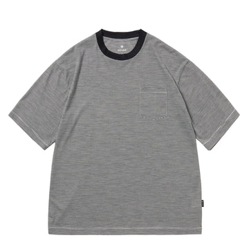 Snow Peak Summer Wool Stripe T-Shirt Black