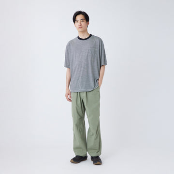 Snow Peak Summer Wool Stripe T-Shirt Black