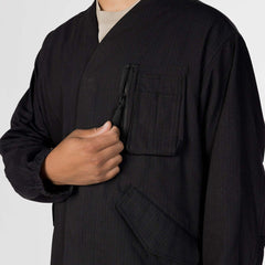 Snow Peak TAKIBI Herringbone Collarless Jacket Black - Parasol Store