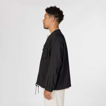 Snow Peak TAKIBI Herringbone Collarless Jacket Black - Parasol Store