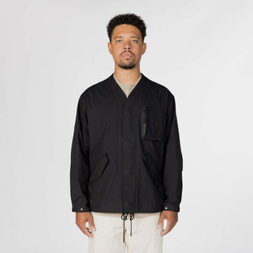 Snow Peak TAKIBI Herringbone Collarless Jacket Black - Parasol Store