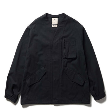 Snow Peak TAKIBI Herringbone Collarless Jacket Black - Parasol Store