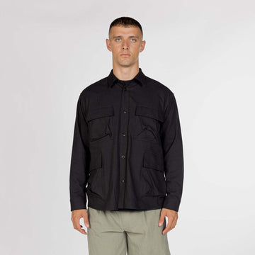 Snow Peak TAKIBI Herringbone Shirt Jacket Black - Parasol Store