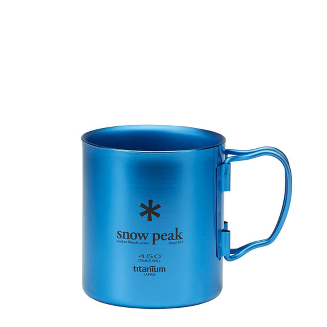 Snow Peak Titanium Double Wall Cup 450 Blue - Parasol Store