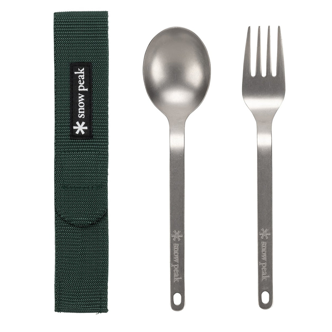 Snow Peak Titanium Fork & Spoon Set - Parasol Store