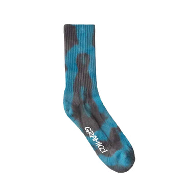 Gramicci Tie Dye Crew Socks Blue - Parasol Store