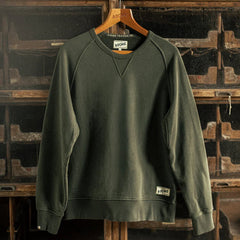 &Sons Finch Saddle Sleeve Sweat Forest Green - Parasol Store