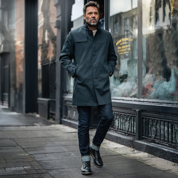 &Sons Woodward Raincoat Jacket Navy