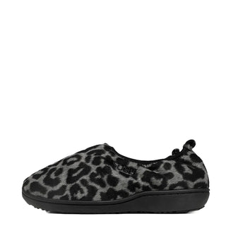 Subu Womens Dots Vamp Slipper Leopard Black