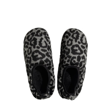Subu Womens Dots Vamp Slipper Leopard Black
