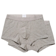 Sunspel Stretch Cotton 2 Pack Trunks Grey Melange Sunspel