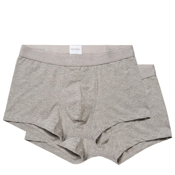 Sunspel Stretch Cotton 2 Pack Trunks Grey Melange Sunspel